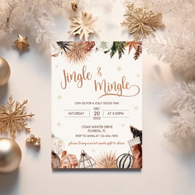 Mysigt inbjudan till Jingle & Mingle-julfest (Skapare uppladdad)