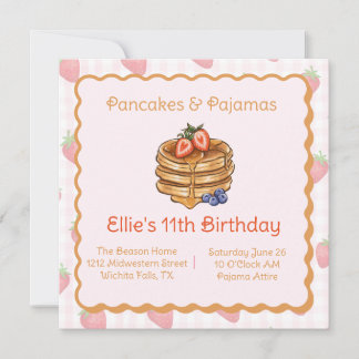 Mysigt inbjudan till pancake & Pajama Brunch Birth