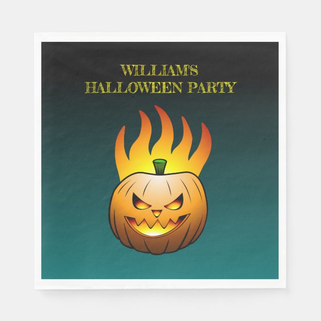 Mysigt Jack o'lantern Halloween Pumpkin Pappersservett (Framsidan)