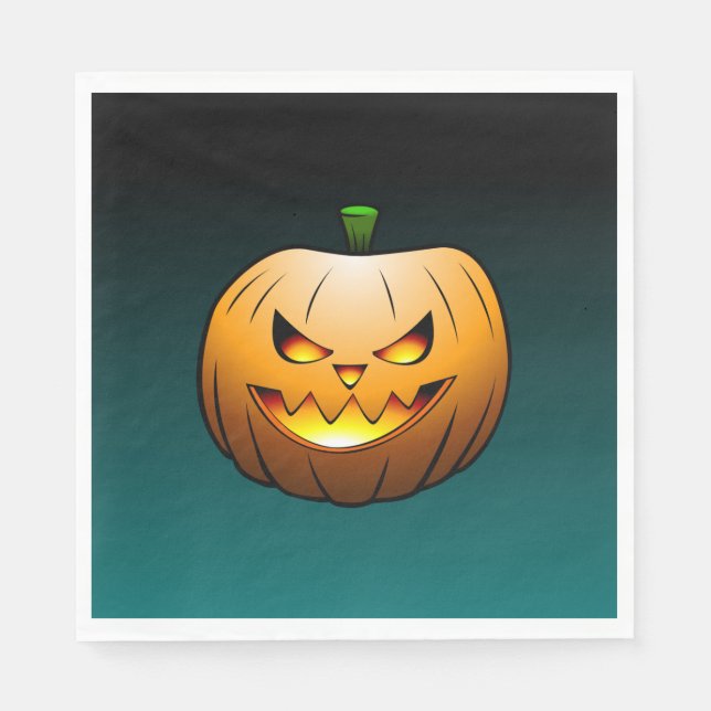 Mysigt Jack o'lantern Halloween Pumpkin Pappersservett (Framsidan)