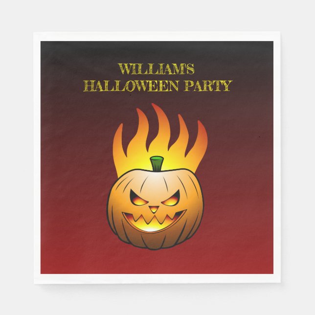 Mysigt Jack o'lantern Halloween Pumpkin Pappersservett (Framsidan)
