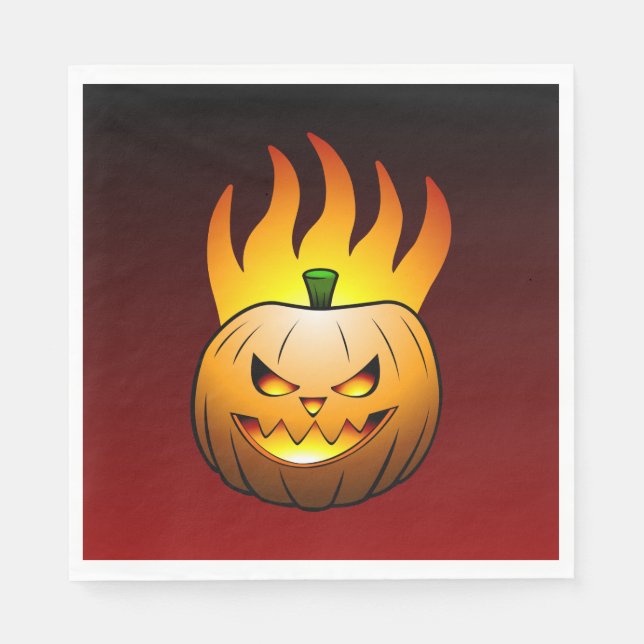 Mysigt Jack o'lantern Halloween Pumpkin Pappersservett (Framsidan)