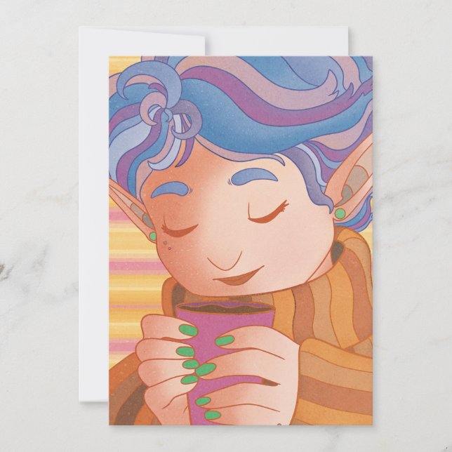 Mysigt jul Elf Julkort (Framsida)