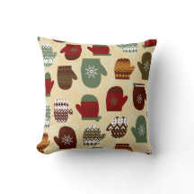 Mysigt jul Helgdag Winter Mittens Dekorativ kudde