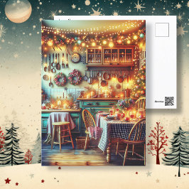 Mysigt jul i festköket vykort