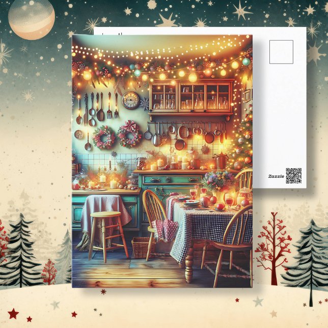 Mysigt jul i festköket vykort (Skapare uppladdad)