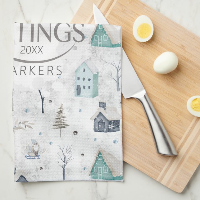 Mysigt jul-ID985 Kökshandduk (Vikt i Fjärdedel)