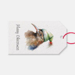 Mysigt jul Kiwi, anpassningsbar Presentetikett