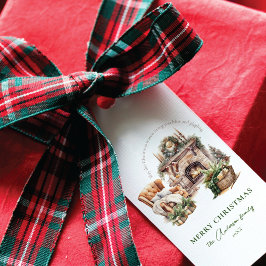 Mysigt jul - modern fotovattenfärg presentetikett