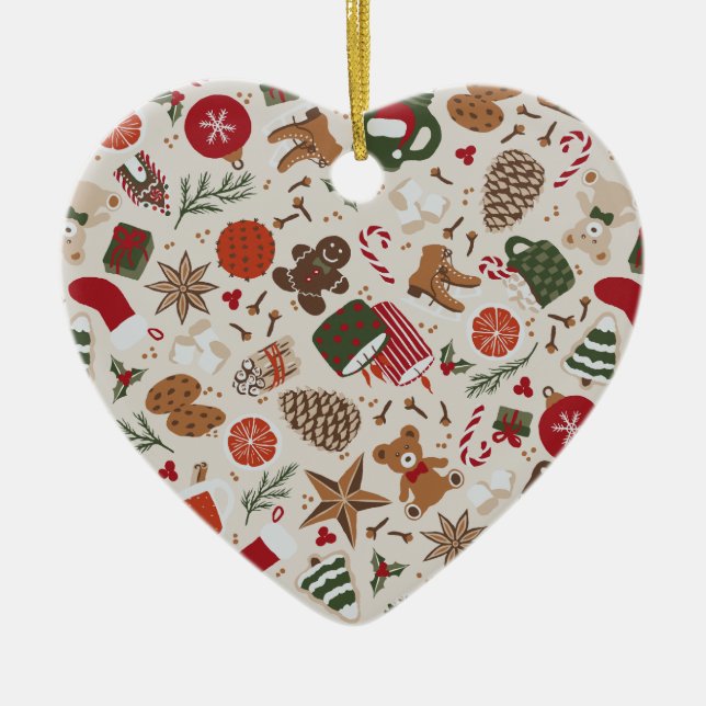 Mysigt jul och plats julgransprydnad keramik (Framsidan)