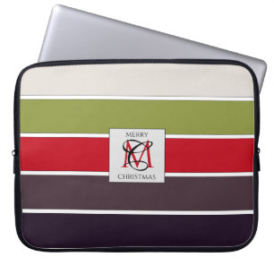 Mysigt jul Pastel Färg Palette Monogram Laptop Fodral