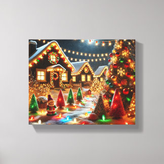 Mysigt jul Wonderland med Festive Ljus Canvastryck