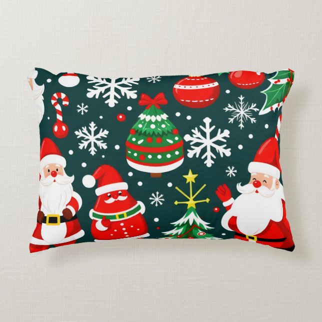 Mysigt julafton Pillow Cushion Prydnadskudde (Framsidan)