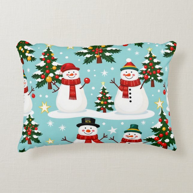 Mysigt julafton Pillow Cushion Prydnadskudde (Framsidan)