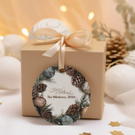 Mysigt julafton runt klistermärke