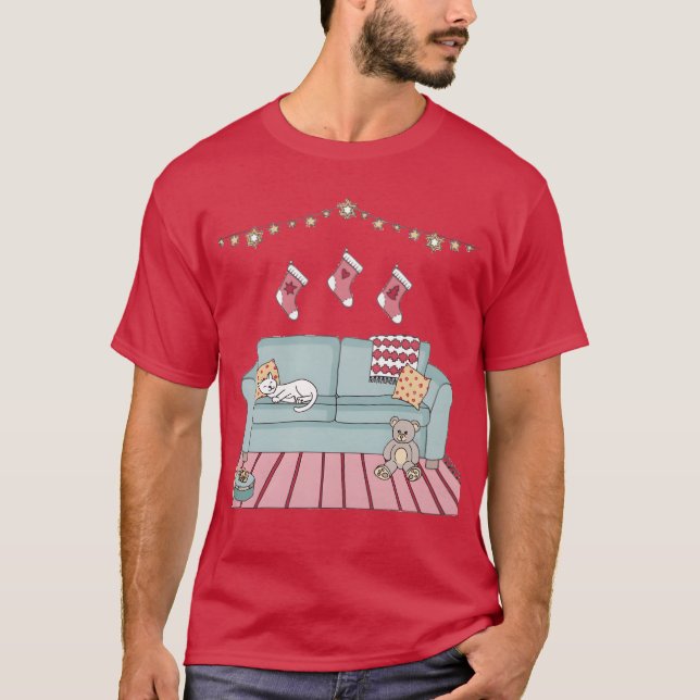 Mysigt julfamilj t shirt (Framsida)