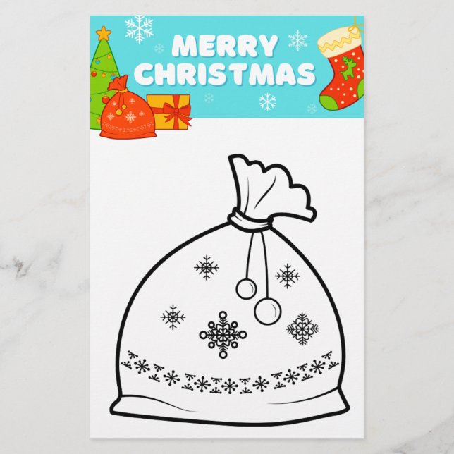 Mysigt julfärgningssida flygblad (Baksidan)