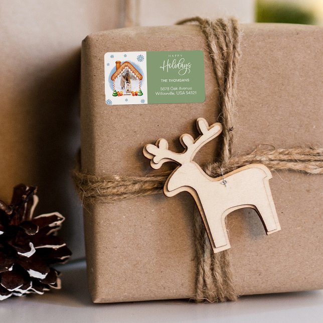 Mysigt julfoto Ram Returadress Adressetikett (Cozy Christmas Photo Frame Return Address Label)