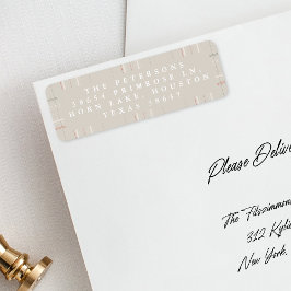 Mysigt julhelg i den traditionella Cabin Forest Be Returadress Etikett