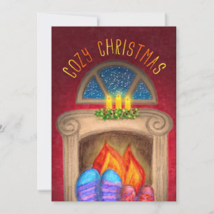 Mysigt julklapp med Warm Glow Fireplace Kort