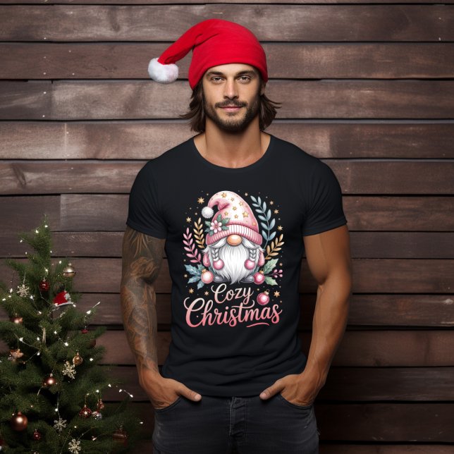 Mysigt julklapp Rosa Gnome T Shirt (Skapare uppladdad)