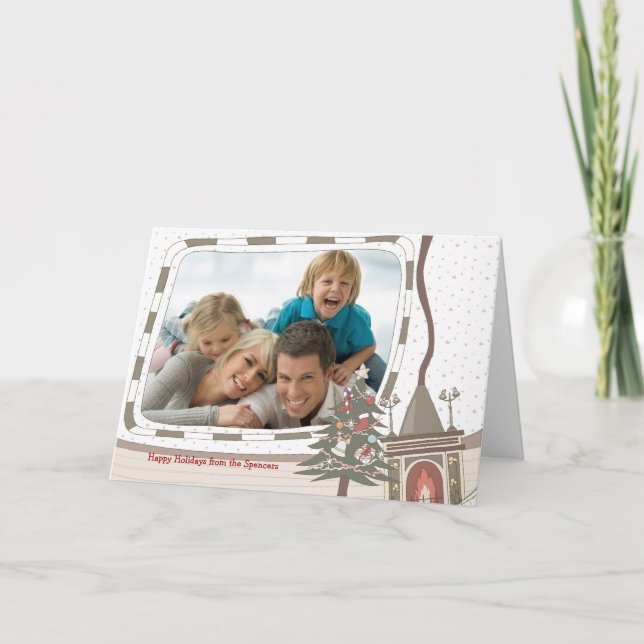 Mysigt jullersätt fotohälsningskort helgkort (Framsida)