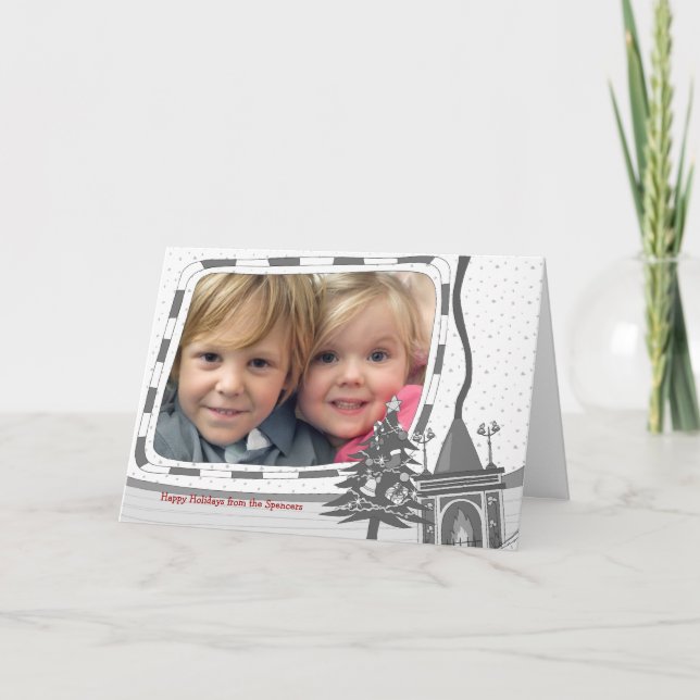 Mysigt jullersätt fotohälsningskort helgkort (Framsida)