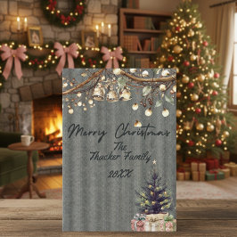 Mysigt jullkort för Cute Rustic Julkort