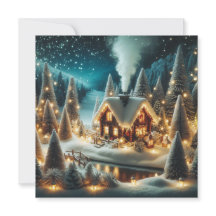 Mysigt jullkort för vinterskåp