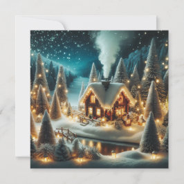 Mysigt jullkort för vinterskåp julkort