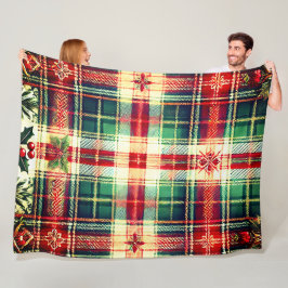 Mysigt julpapp Fleece Blanket med snöflingor