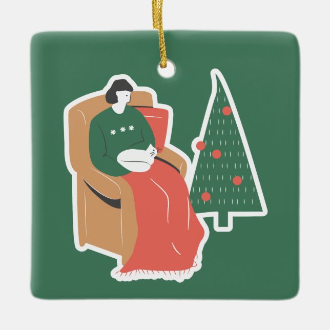 Mysigt julprydnad julgransprydnad keramik (Framsida)