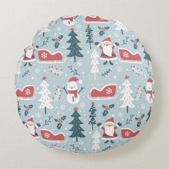 Mysigt jultomte rund kudde (Framsidan)