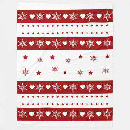 Mysigt jultomte - stjärna och snö-design fleecefilt