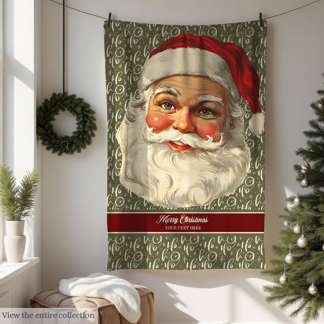 Mysigt Jultomten Blanket för familjen Fleecefilt (Cozy Old Time Santa Claus Blanket for Family)