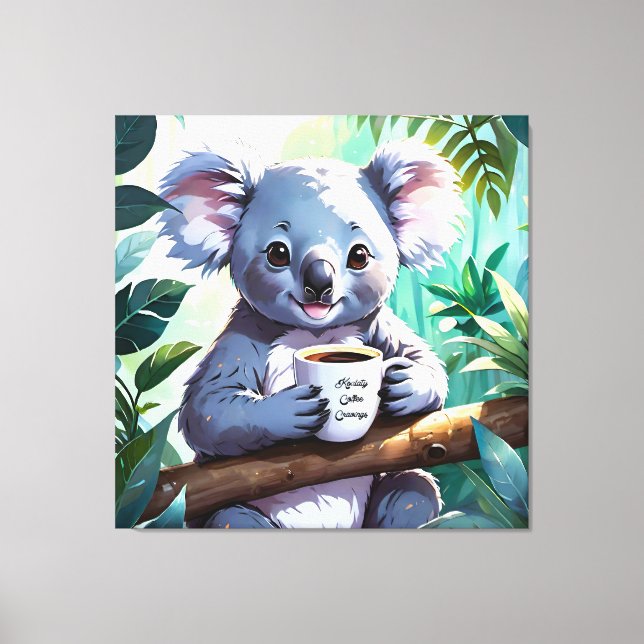 Mysigt Jungle Koala Coffee Canvastryck (Framsida)
