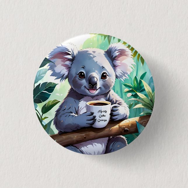 Mysigt Jungle Koala Coffee Knapp (Framsida)