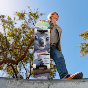 Mysigt Jungle Koala Coffee Mini Skateboard Bräda 18,5 Cm