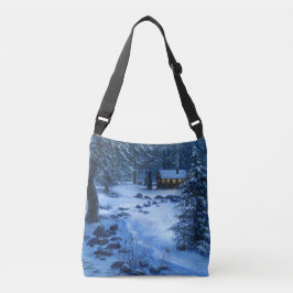 "Mysigt kabin i Snö" Tote Bag Axelväska