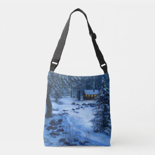 "Mysigt kabin i Snö" Tote Bag Axelväska