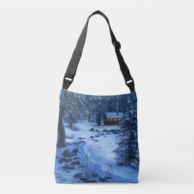 "Mysigt kabin i Snö" Tote Bag Axelväska (Framsida)