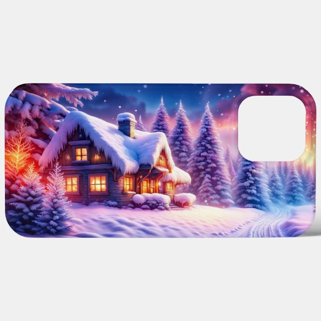 Mysigt kabin på Winter Wonderland Phone Case (Baksida (horisontell))
