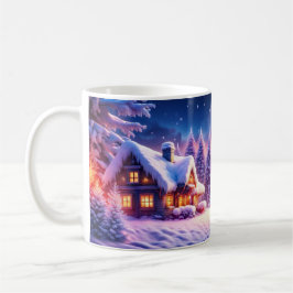 Mysigt kabin vid Winter Wonderland Coffee Mugg