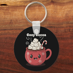 Mysigt kakaopakort Kawaii-Hett Chocolate-jul Nyckelring