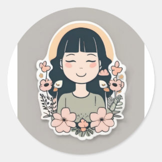 Mysigt Kat Nap Sticker Runt Klistermärke