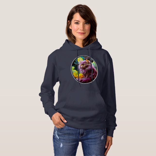 Mysigt katt Stil med Hoodie T Shirt (Hel framsida)