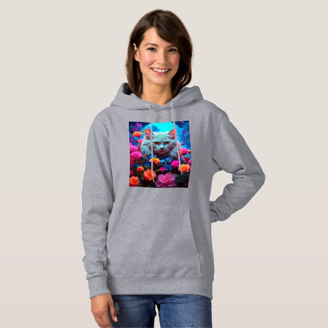 Mysigt katt Stil med Hoodie T Shirt (Hel framsida)
