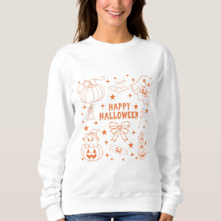 Mysigt Kawaii Halloween Doodle Outline Sweatshirt T Shirt