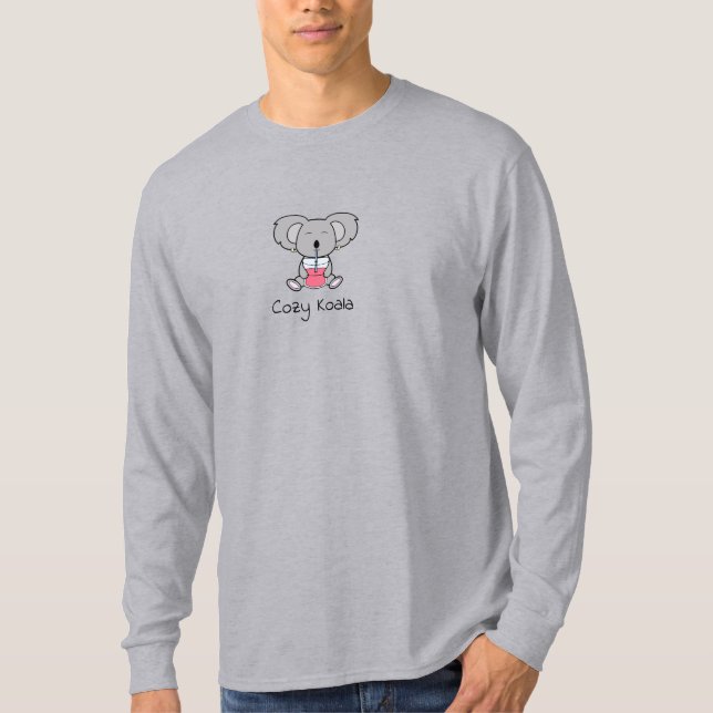 Mysigt Koala grått t-shirt med lång sleeve (Framsida)