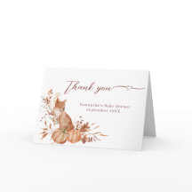 Mysigt kort för Fall Neutralt Fox Pumpkin Gratitud